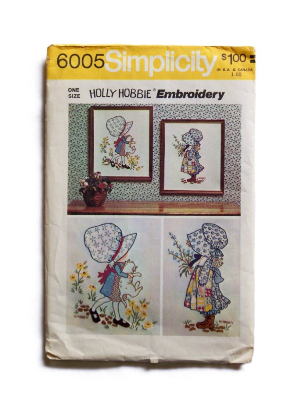 Vintage Simplicity 6005 Holly Hobbie Embroidery Transfer Pattern 1973 Unused